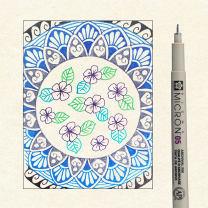 Sakura Pigma Micron 6pc 05 Mandala Set B (Cool Tones)