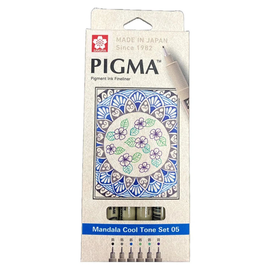 Sakura Pigma Micron 6pc 05 Mandala Set B (Cool Tones) image 1