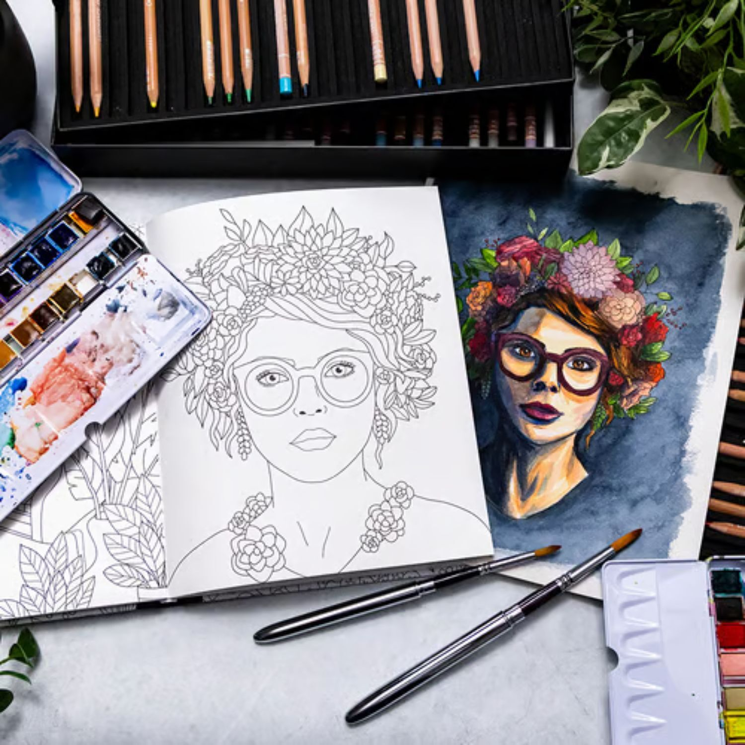 Vibrant Wilds Adult Colouring Book by Sarah Renae Clark image 2