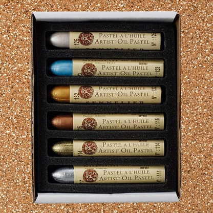 Sennelier Oil Pastels Box of 6 - Iridescent image 5