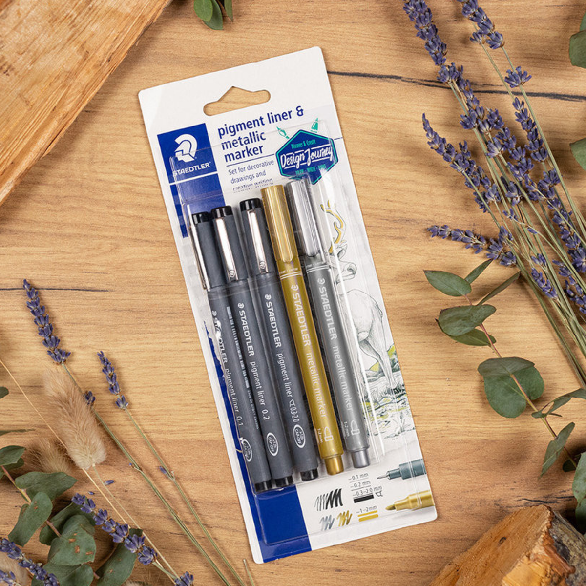 Staedtler Pigment Liner and Metallic Marker Set image 3