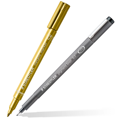 Staedtler Pigment Liner and Metallic Marker Set image 5