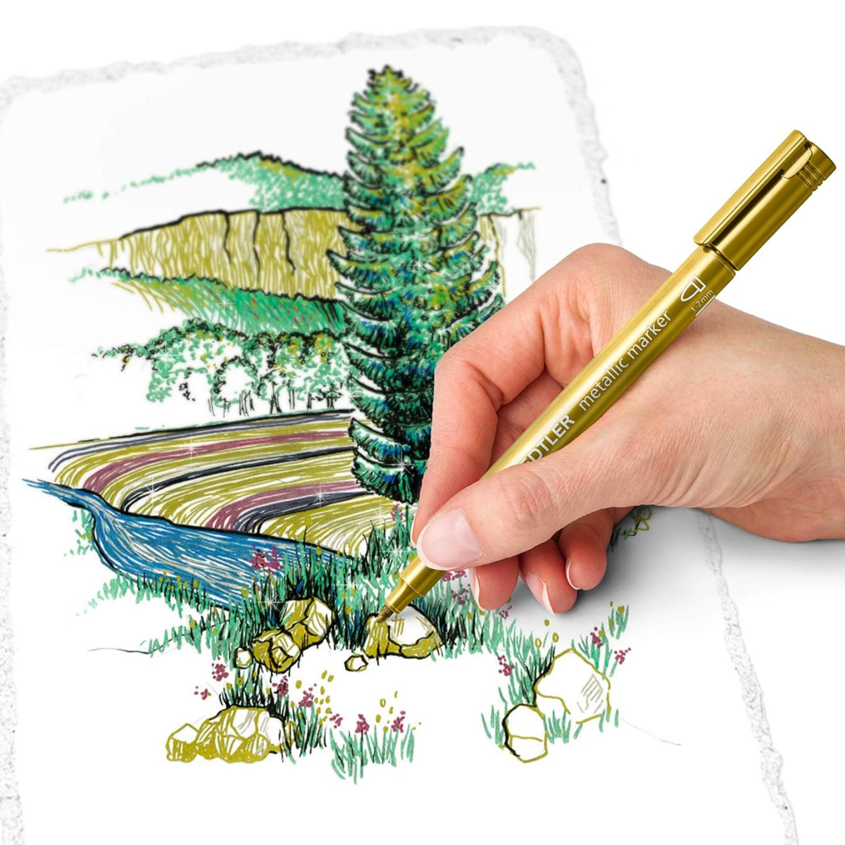 Staedtler Pigment Liner and Metallic Marker Set image 4