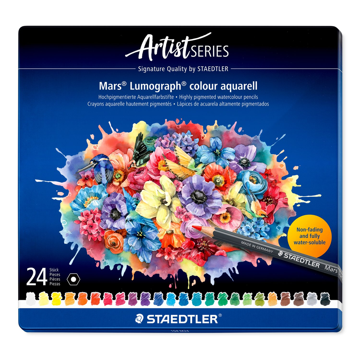 Staedtler Mars Lumograph Colour Aquarell 104 - Tin of 24