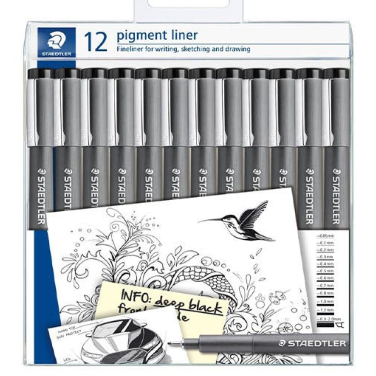 Staedtler Pigment Liner Wallet of 12