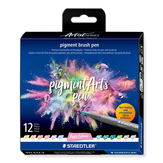 Staedtler Pigment Arts Brush Pen 371 - Pastel Colours 12 pcs image 1