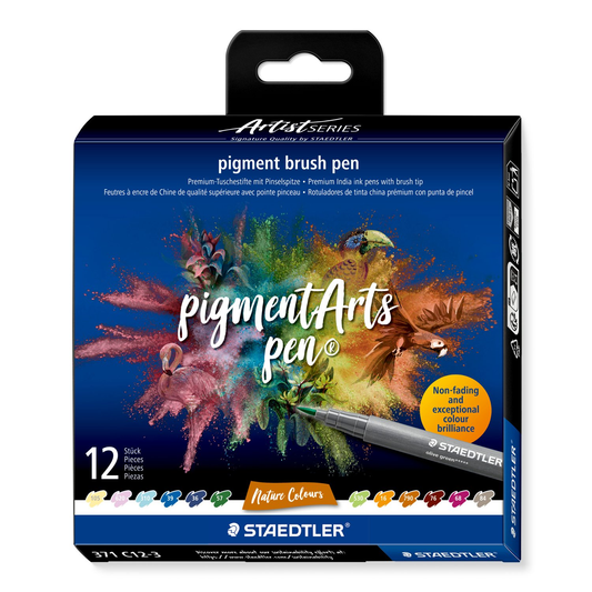 Staedtler Pigment Arts Brush Pen 371 - Nature Colours 12 pcs image 1