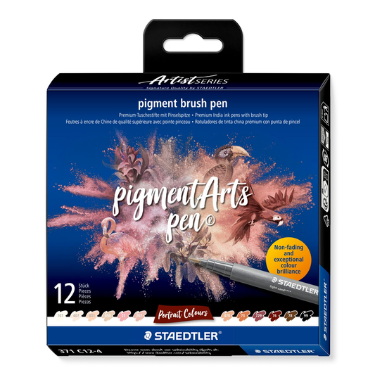 Staedtler Pigment Arts Brush Pen 371 - Portrait Colours 12 pcs image 1
