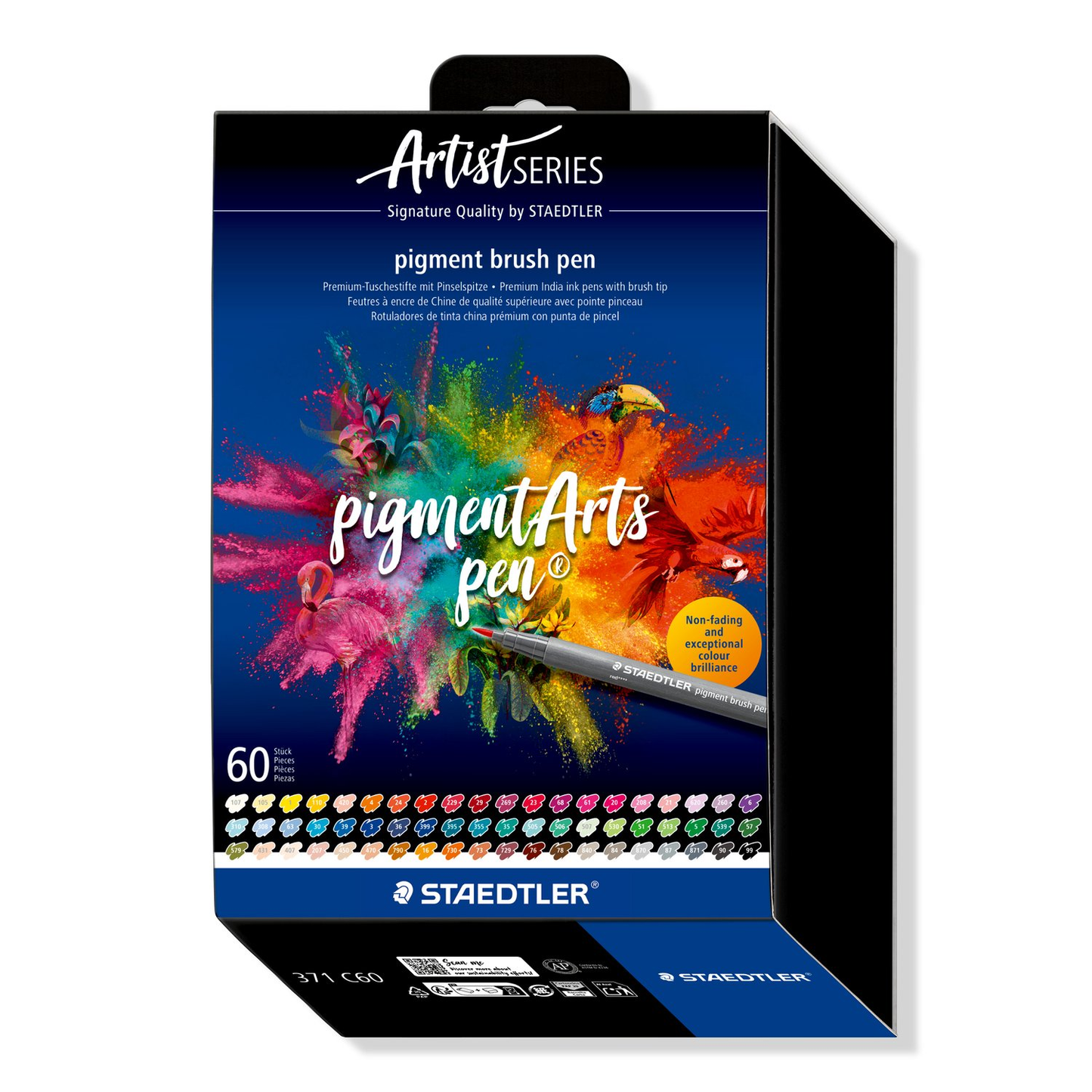 Staedtler Pigment Arts Brush Pen 371 - Assorted 60 pcs