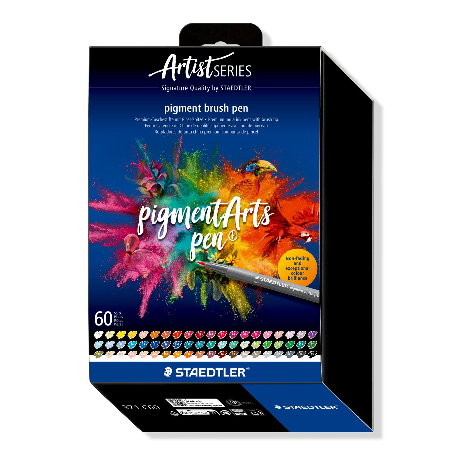 Staedtler Pigment Arts Brush Pen 371 - Assorted 60 pcs