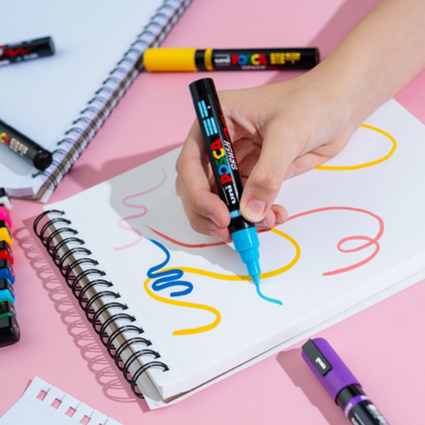 POSCA 5BR BRUSH TIP Paint Markers Pack of 4 - Assorted image 4