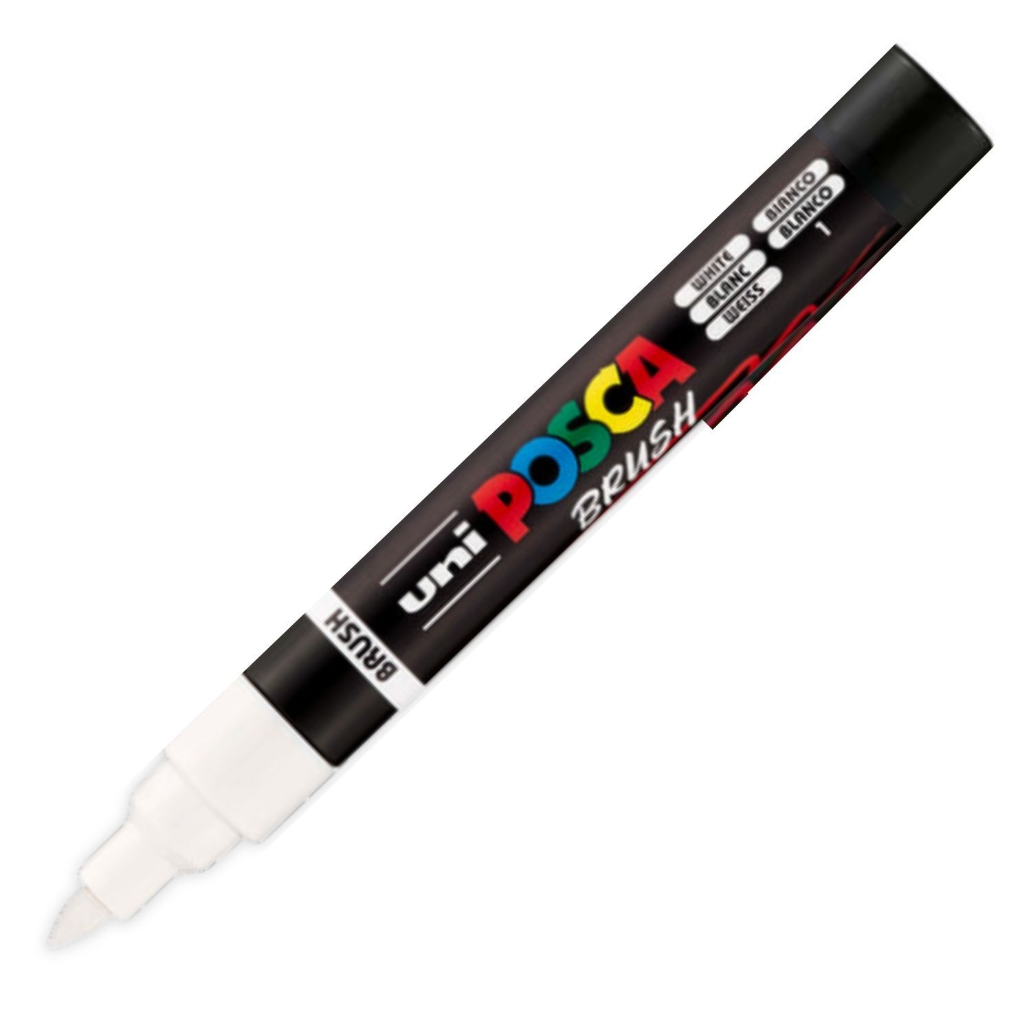 POSCA 5BR BRUSH TIP Paint Markers Pack of 4 - Black/White image 4