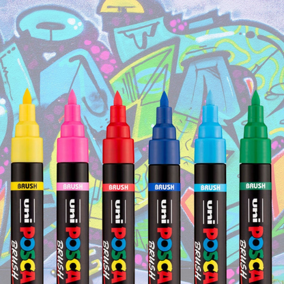 POSCA 5BR BRUSH TIP Paint Markers Pack of 8 - Assorted image 2