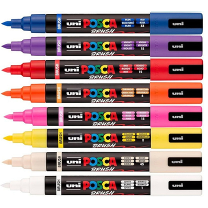 POSCA 5BR BRUSH TIP Paint Markers Pack of 16 - Assorted image 2