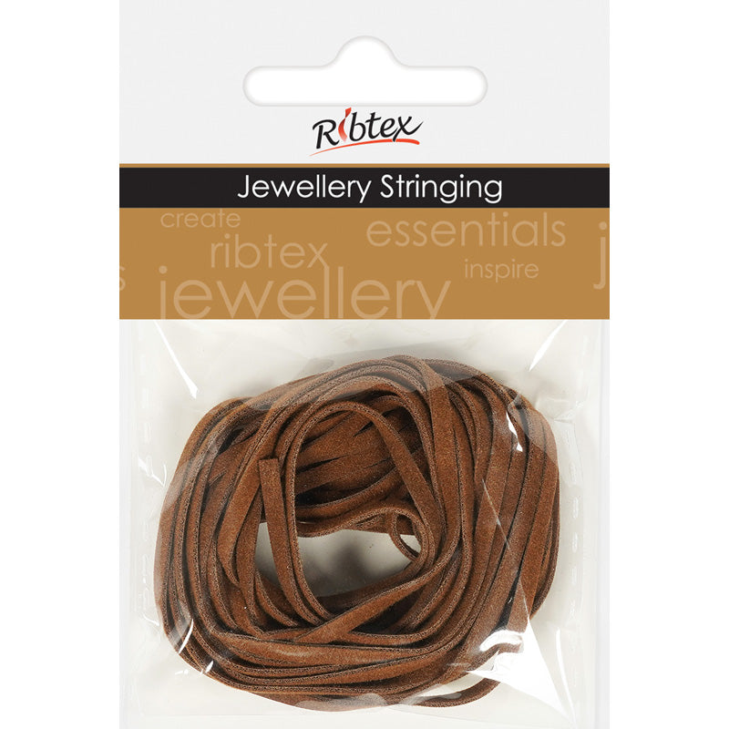 Value Craft Faux Suede Thonging 2mm Dark Tan 4mtr