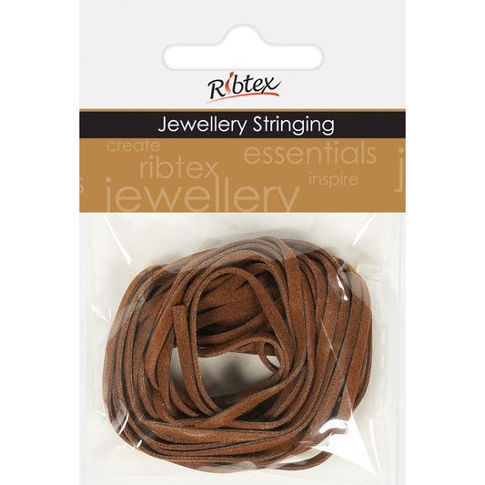 Value Craft Faux Suede Thonging 2mm Dark Tan 4mtr image 1
