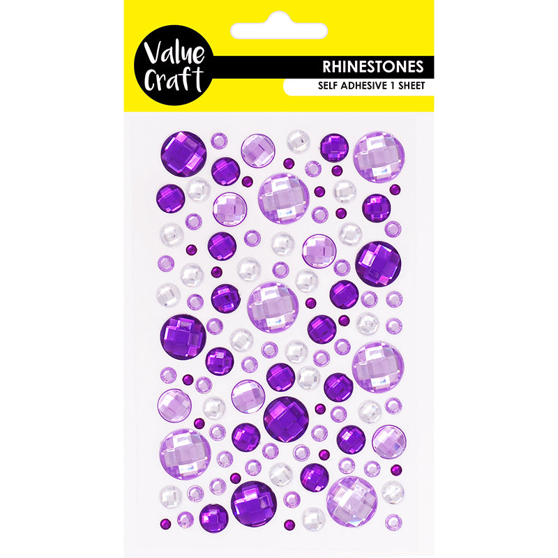 Value Craft Rhinestone Bubble Purple + Silver 1 sheet