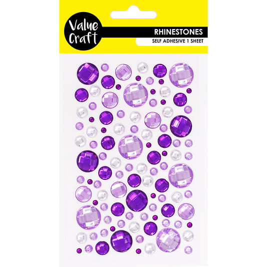 Value Craft Rhinestone Bubble Purple + Silver 1 sheet image 1