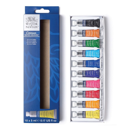 Winsor and Newton COTMAN Watercolour Set of 10 x 5ml image 2