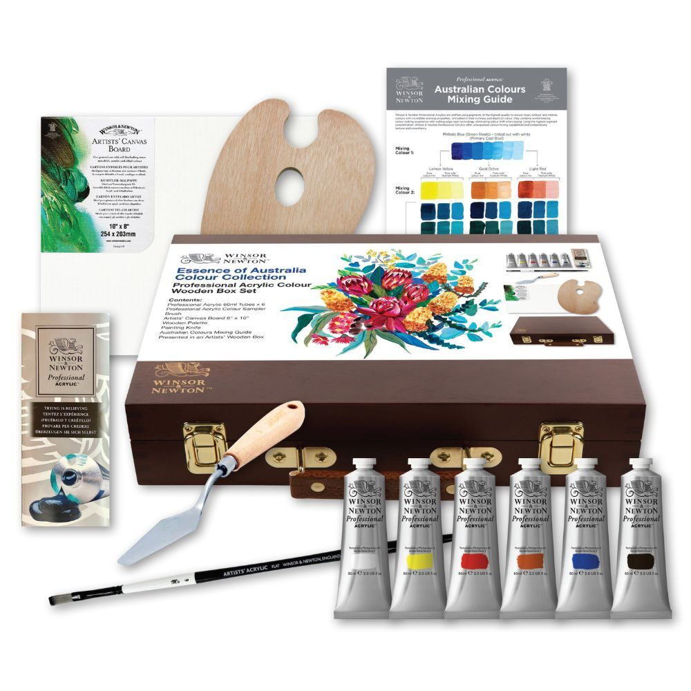 Winsor & Newton Professional Acrylic Essence Of Australia Colour Collection Wooden Box Set