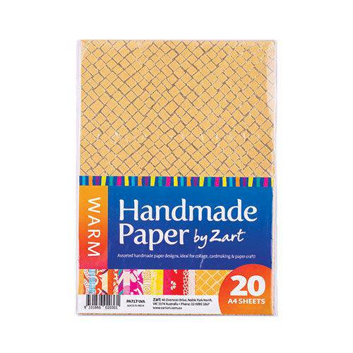 Zart Handmade Paper A4 Pkt of 20 - Warm Default Title