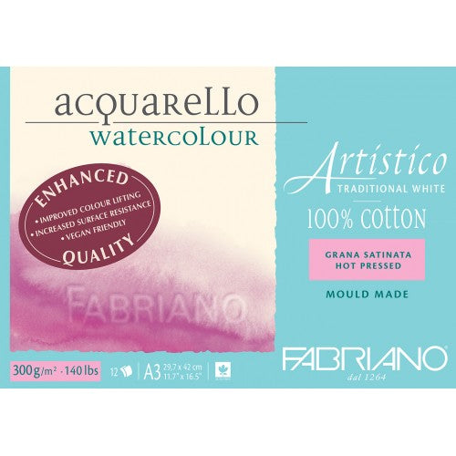 Fabriano Artistico Enhanced W/C Pad 300g Hot Press