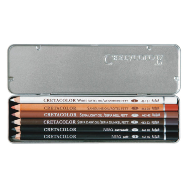 CRETACOLOR Oil Pencils Pocket Set of 6