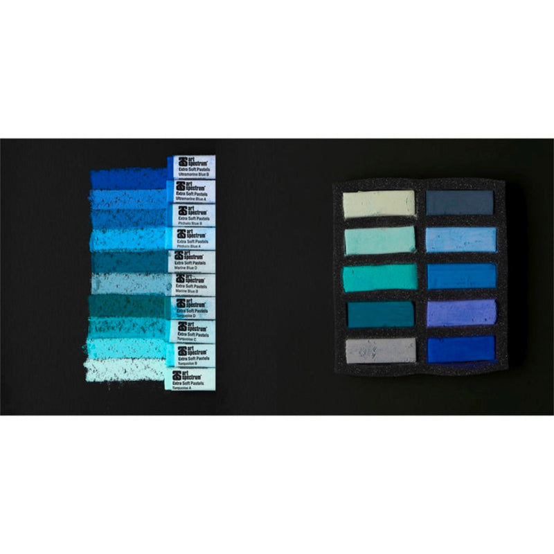 AS Extra Soft Square Pastels Box of 10 - Turquoise and Blues