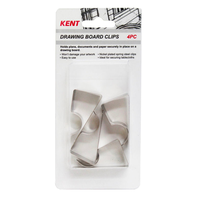 Kent Drawing Board Clip Pack of 4