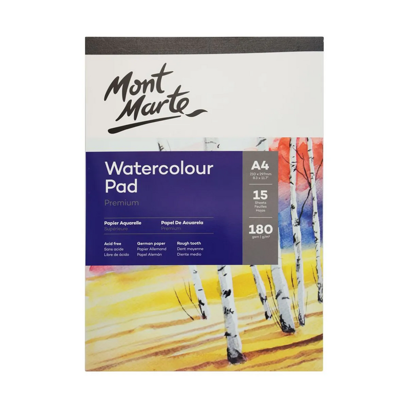 Mont Marte Watercolour Pad 180gsm 15 sheets
