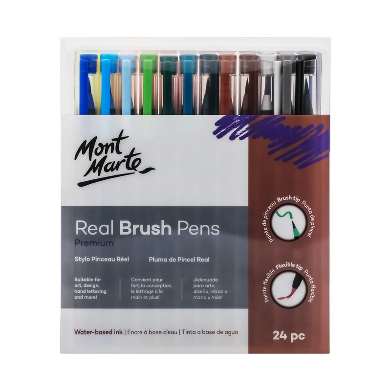 Mont Marte Real Brush Pens 24pc