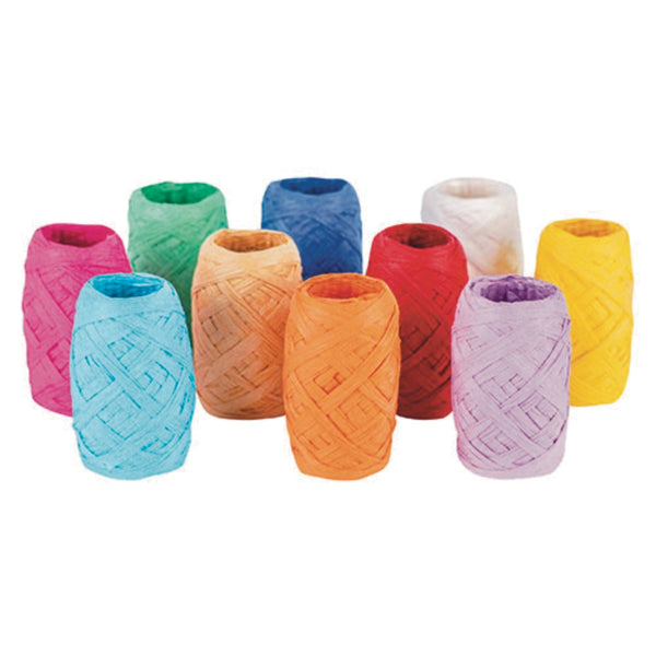 Paper Raffia Assorted Colours Pack of 10