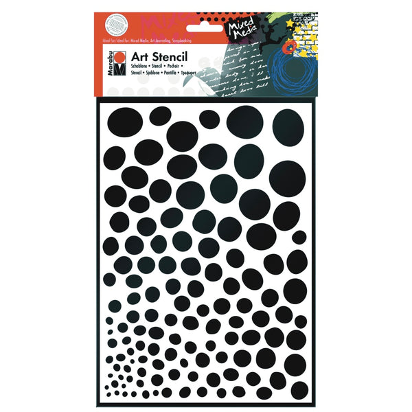 Marabu Art Stencil A4 - Growing Dots Pattern