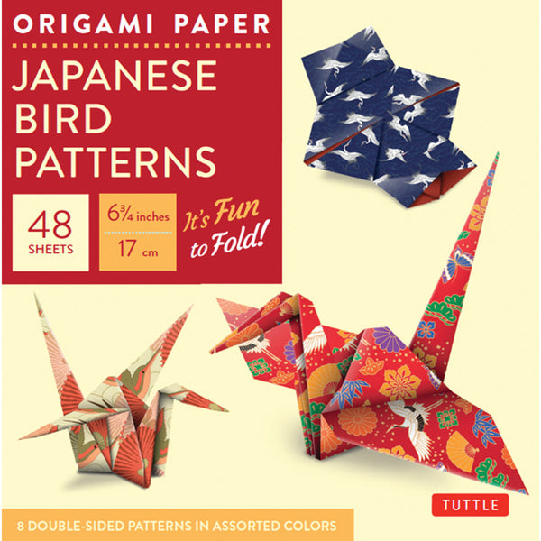 Origami Paper 17 x 17cm - Japanese Bird Patterns