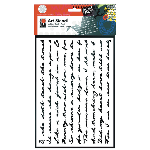 Marabu Art Stencil A4 - Script Pattern