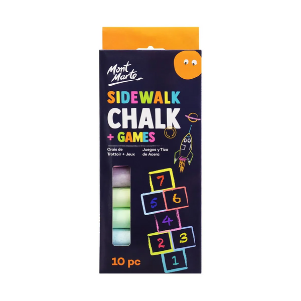 Mont Marte Kids Colour Sidewalk Chalk and Games 10pce