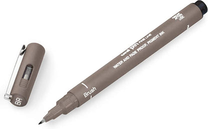 Uni Pin Fine Liner Pen Brush Dark Grey