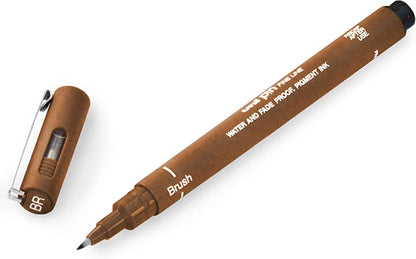 Uni Pin Fine Liner Pen Brush Sepia
