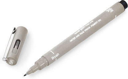 Uni Pin Fine Liner Pen Brush Light Grey