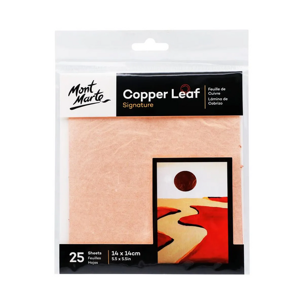 Mont Marte Imitation Copper Leaf 14x14cm 25 sheets