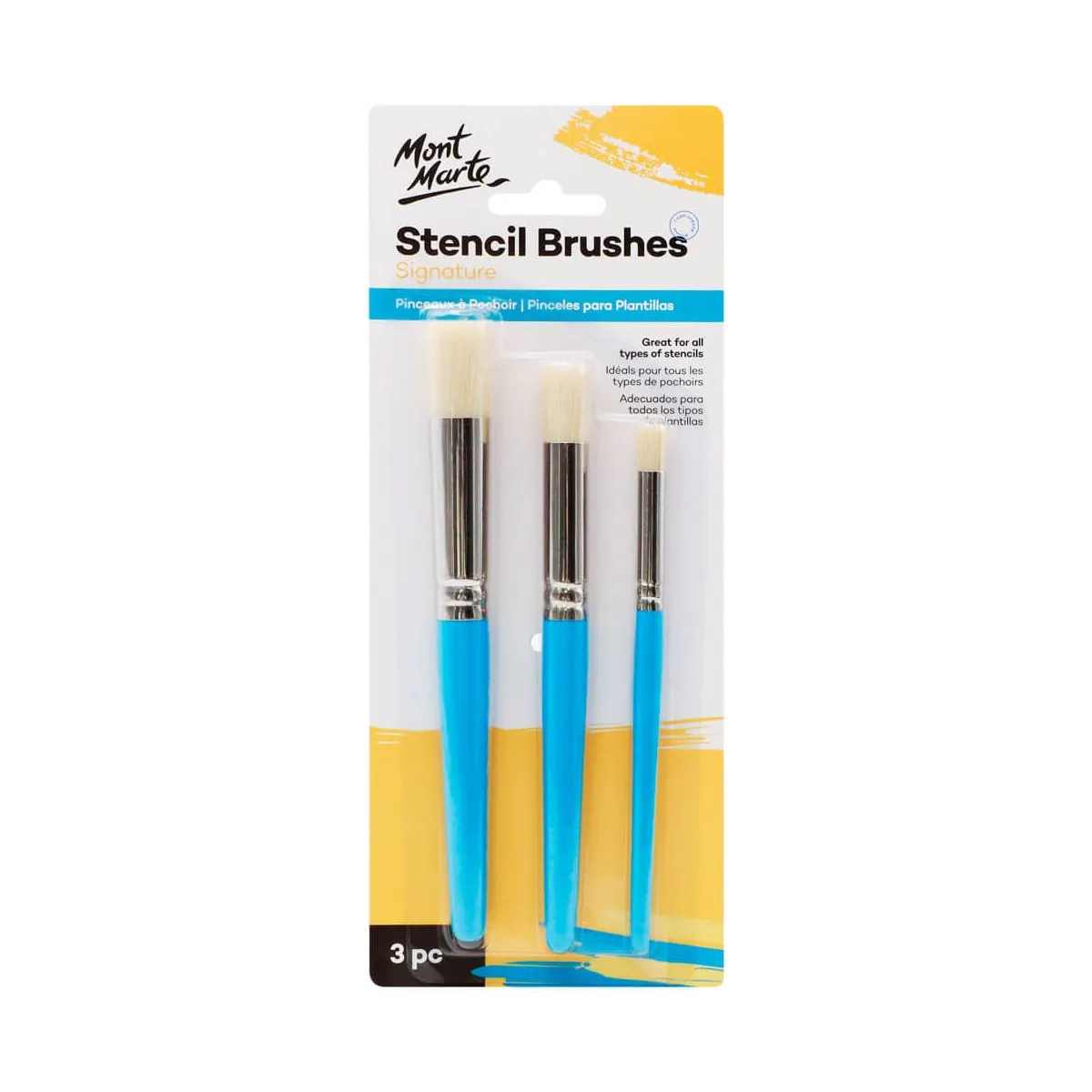 Mont Marte Professional Stencil Brush Set 12/8/4 Default Title