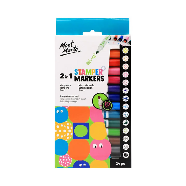 Mont Marte 2 in 1 Stamper Markers 14pce