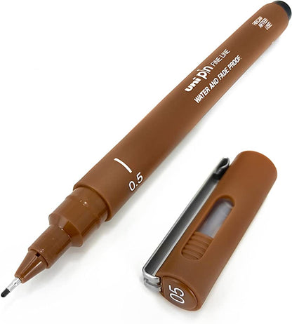 Uni Pin Fine Liner Pen 0.5mm Sepia