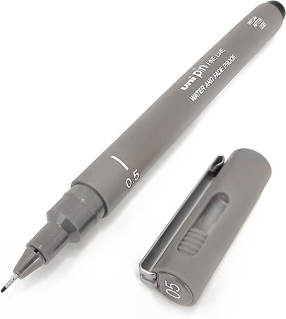 Uni Pin Fine Liner Pen 0.5mm Light Grey