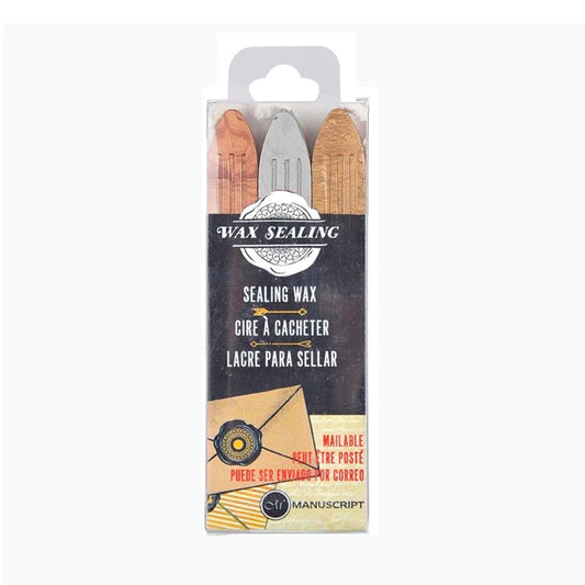Manuscript Sealing Wax Pkt 3 Gold/Silv/Brnz Default Title