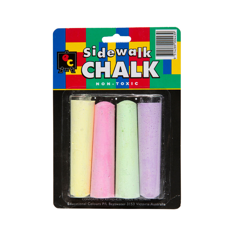 Educational Colours SIDEWALK CHALK FLUORO Pack of 4