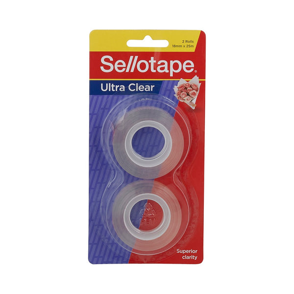 Sellotape Ultra Clear Tape Refill x 2 rolls