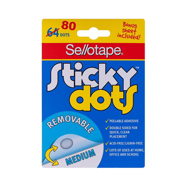 Sellotape Sticky Dots Removable 80 dots