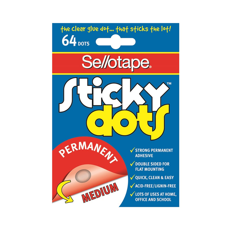 Sellotape Sticky Dots Permanent 64 dots