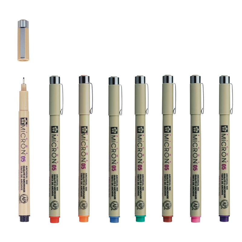 Sakura Pigma Micron 05 Pen 0.45mm 8-colour set
